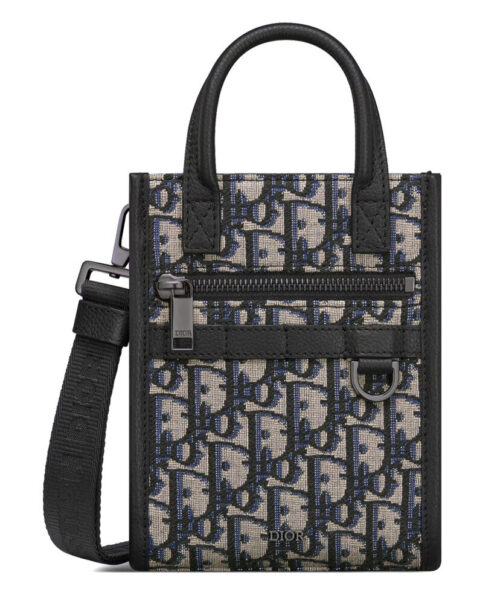 Christian Dior Safari North-South Mini Tote Bag Dark Blue
